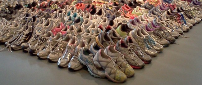 Runners' Sneakers from the Marathon Memorial
